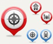 8 Blue and Red Map Marker Icons