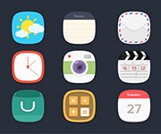 9 Simple Flat Icons